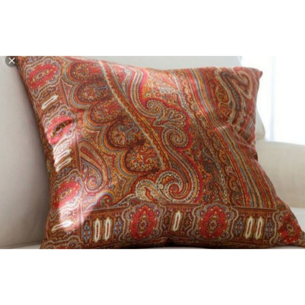 Pottery barn red paisley pillow cover